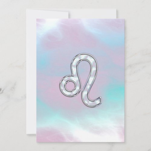 Leo Zodiac Sign on Pastels Nacre Style Print