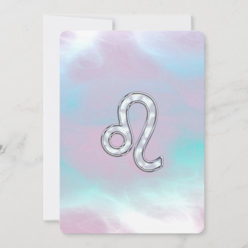 Leo Zodiac Sign on Pastels Nacre Style Print