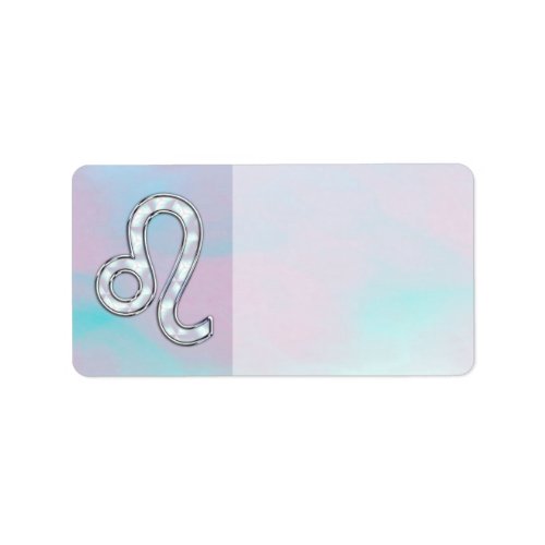 Leo Zodiac Sign on Pastels Nacre Style Print Label