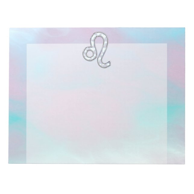 Leo Zodiac Sign on Pastels Nacre Style Print Notepad (Front)