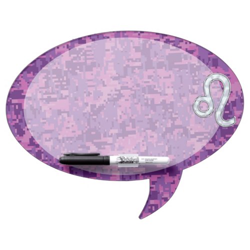 Leo Zodiac Sign on Pink Fuchsia Digital Camo Dry_Erase Board