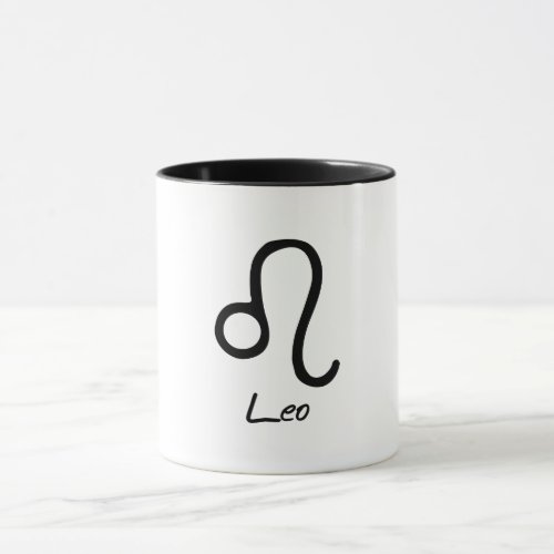 Leo Zodiac Sign on White Background Mug