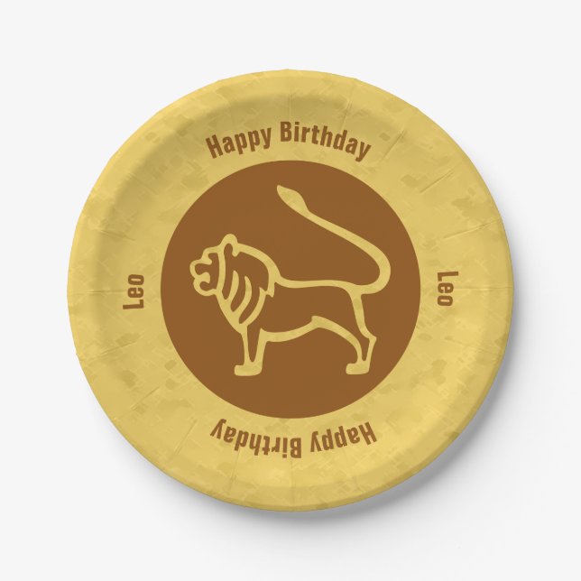 Leo Zodiac Sign Paper Plates (Front)