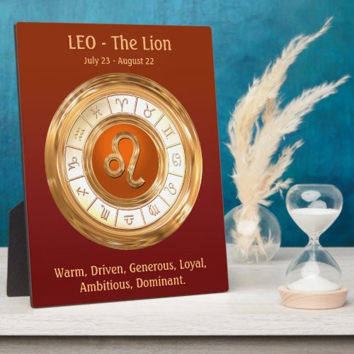 LEO Zodiac Sign Personality Traits Plaque