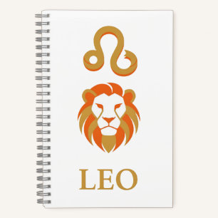 Leo Zodiac Sign Regal Gold Minimalist Notebook