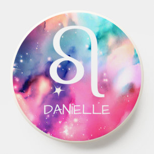 Leo Zodiac Sign Stunning Watercolor Painting Cool PopSocket