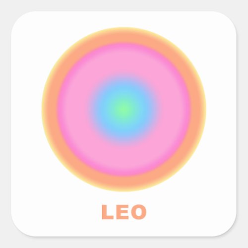 Leo Zodiac Sign Stylish Gradient Square Sticker