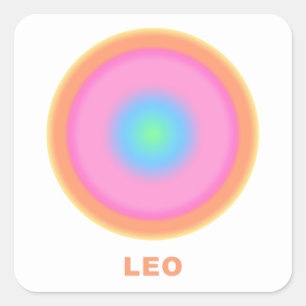 Leo Zodiac Sign Stylish Gradient Square Sticker