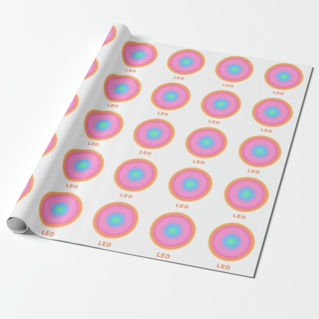 Leo Zodiac Sign Stylish Gradient Wrapping Paper (Unrolled)