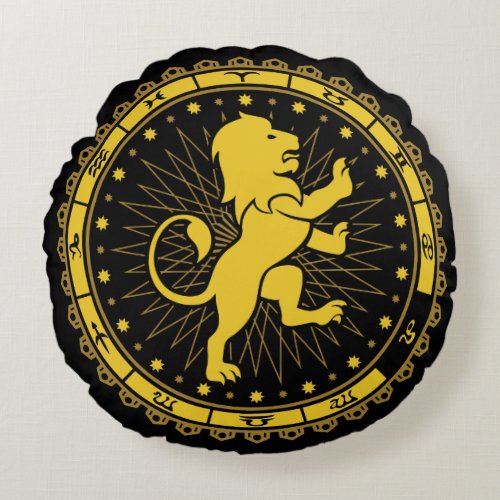 Leo _ Zodiac Sign _ Symbol _ Horoscope Round Pillow