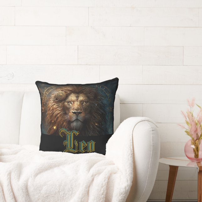 Leo Zodiac Sign Throw Pillow (Couch)