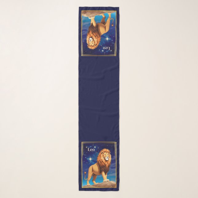 Leo Zodiac Sign Under a Starry Sky Scarf (Front)