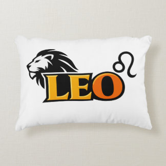 Leo Zodiac Sign Varsity Gold Aesthetic Accent Pillow