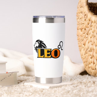Leo Zodiac Sign Varsity Gold Aesthetic Insulated Tumbler