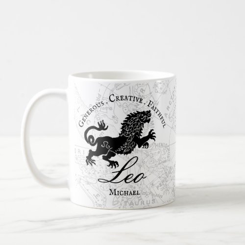 Leo Zodiac Sign Vintage Astrology Custom  Coffee Mug