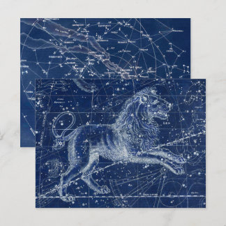 Leo Zodiac Sign Vintage Illustration  Postcard