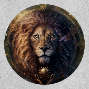 Leo Zodiac Sign Watercolor Design Patch