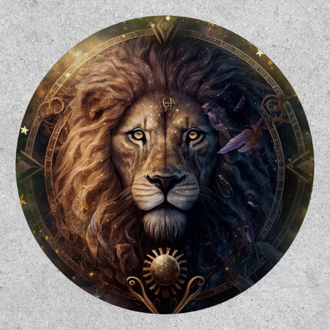 Leo Zodiac Sign Watercolor Design Patch (Front)