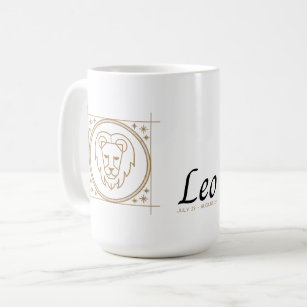 Leo Zodiac Sign White Ceramic Coffee Mug