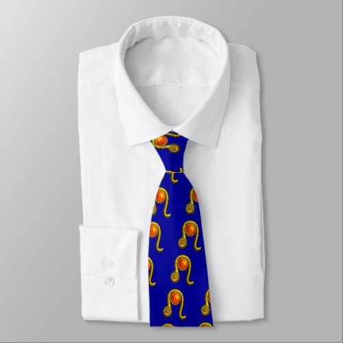 LEO  ZODIAC SIGN Yellow TopazGold Blue Tie