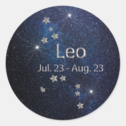 Leo  _ Zodiac Star Sign Classic Round Sticker