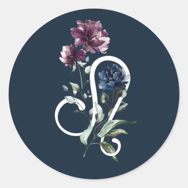 Leo Zodiac Star Sign Classic Round Sticker (Front)