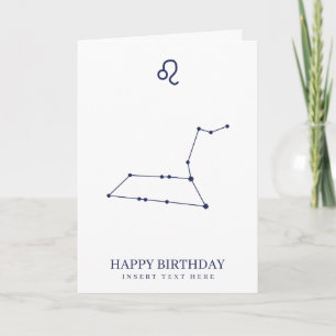 Leo Zodiac Star Sign Custom Birthday Card