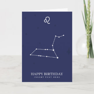 Leo Zodiac Star Sign Custom Birthday Card