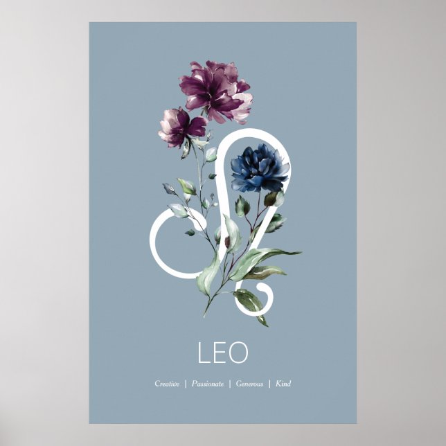 Leo Zodiac Star Sign Poster (Front)