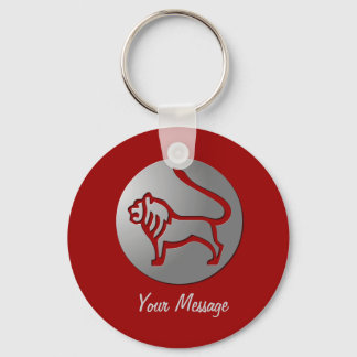 Leo Zodiac Star Sign Silver Premium Keychain