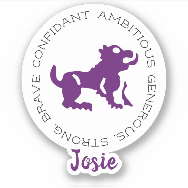 Leo Zodiac Star Sign Traits Sticker (Front)