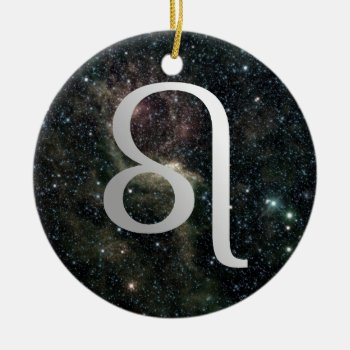 Leo Zodiac Star Sign Universe Birthday Christmas Ceramic Ornament by zodiac_shop at Zazzle