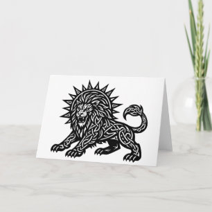 Leo Zodiac Sun‑Mane Lion BurnsInHell Card