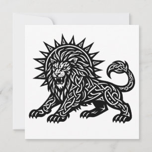 Leo Zodiac Sun‑Mane Lion BurnsInHell Invitation