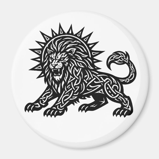 Leo Zodiac Sun‑Mane Lion | BurnsInHell Magnet (Front)