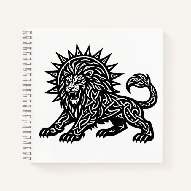 Leo Zodiac Sun‑Mane Lion | BurnsInHell Notebook (Front)