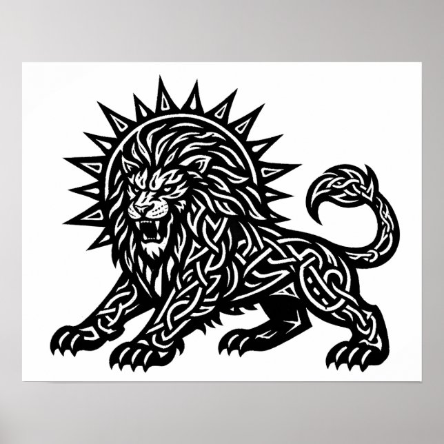 Leo Zodiac Sun‑Mane Lion | BurnsInHell Poster (Front)