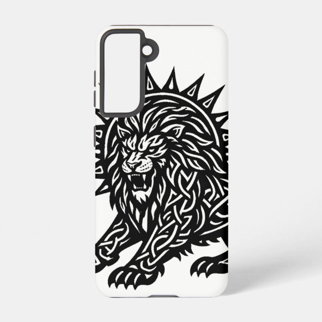 Leo Zodiac Sun‑Mane Lion | BurnsInHell Samsung Galaxy Case (Back)
