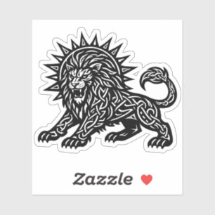 Leo Zodiac Sun‑Mane Lion BurnsInHell Sticker