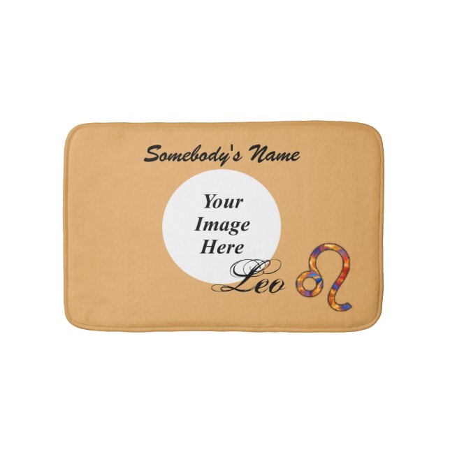 Leo Zodiac Symbol Element by Kenneth Yoncich Bathroom Mat (Front)