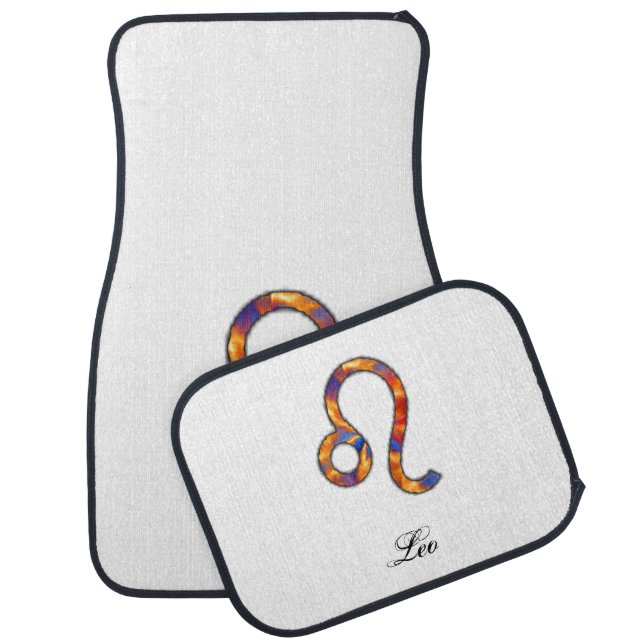 Leo Zodiac Symbol Element by Kenneth Yoncich Car Mat (Set)
