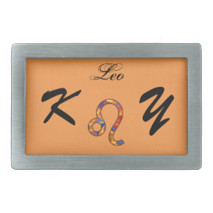 Leo Zodiac Symbol Element by Kenneth Yoncich Rectangular Belt Buckle
