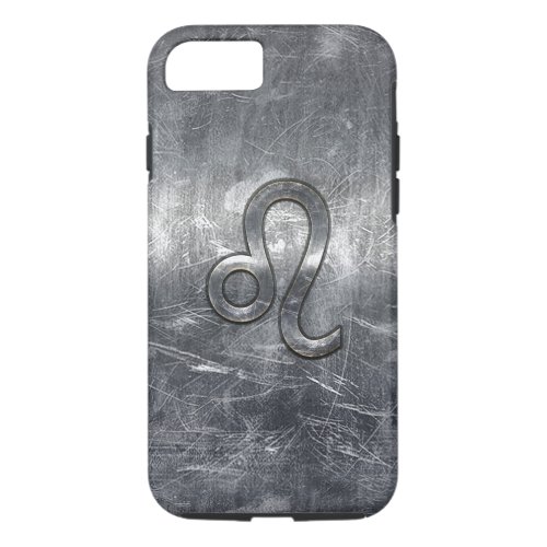 Leo Zodiac Symbol in Grunge Distressed Style iPhone 87 Case