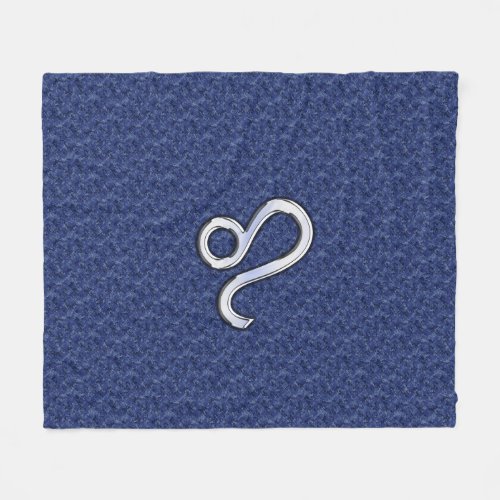 Leo Zodiac Symbol on Navy Blue Digital Camouflage Fleece Blanket