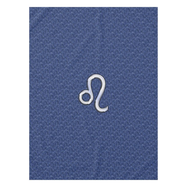 Leo Zodiac Symbol on Navy Blue Digital Camouflage Tablecloth (Front)