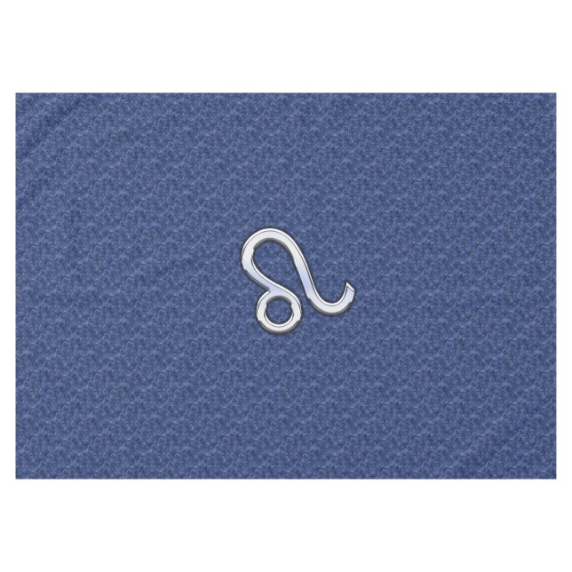 Leo Zodiac Symbol on Navy Blue Digital Camouflage Tablecloth (Front (Horizontal))
