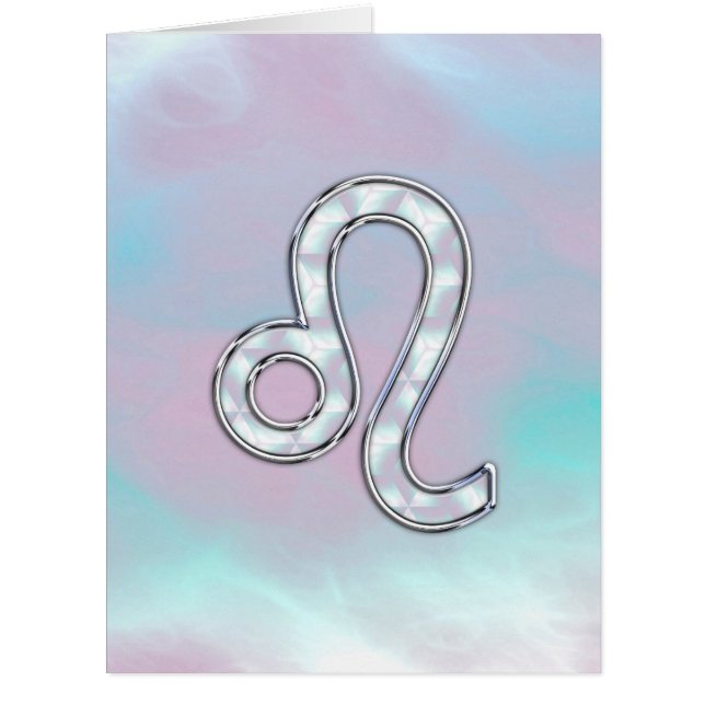 Leo Zodiac Symbol on Pastels Nacre Style Print (Front)