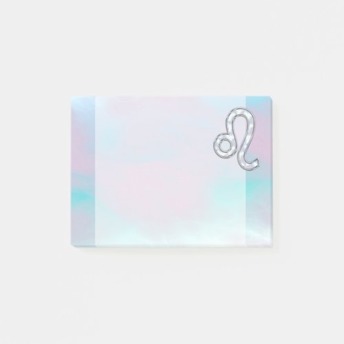 Leo Zodiac Symbol on Pastels Nacre Style Print Post_it Notes