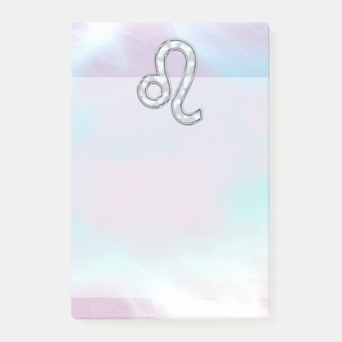 Leo Zodiac Symbol on Pastels Nacre Style Print Post_it Notes