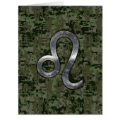 Leo Zodiac Symbol on Woodland Digital Camo (Front)